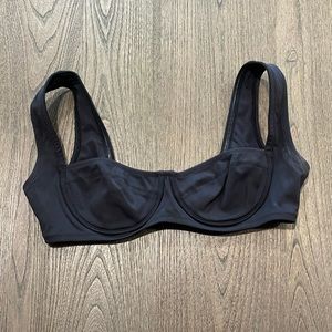 Skims Underwire Swim Top Onyx Black Size M